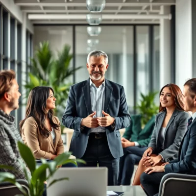 a compassionate leader speaks to his team